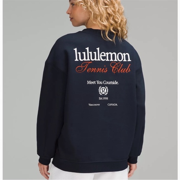 lululemon athletica Tops - NWT Lululemon Heavyweight Fleece Pullover Tennis Club Sweater Blue Size M